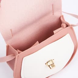 Сумка для девочки, меховая ручка, на длинном ремешке, на застёжке, розовая