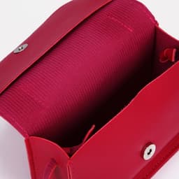 Сумка для девочки, ручка из меха, на магните, малиновая