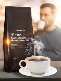 Кофе зерновой Evenso бленд 80/20, 500 г
