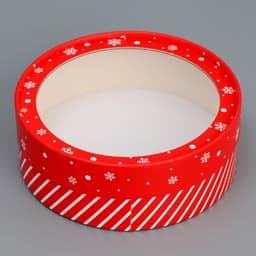 Коробка новогодняя для макарун тубус с окном «Подарок от Деда Мороза», 16×16×5 см