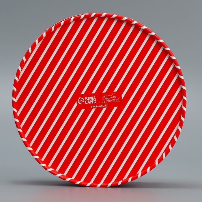 Коробка новогодняя для макарун тубус с окном «Подарок от Деда Мороза», 16×16×5 см