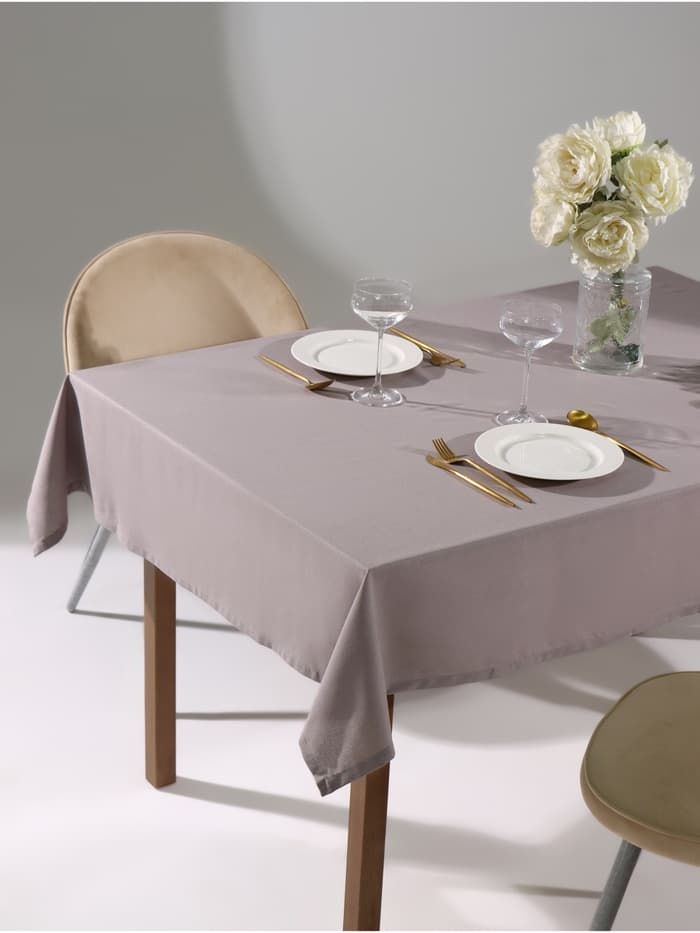 Скатерть «Этель» ECO, 136×180±6 см, 70% хлопок, 30% лён, 190 г/м², серая