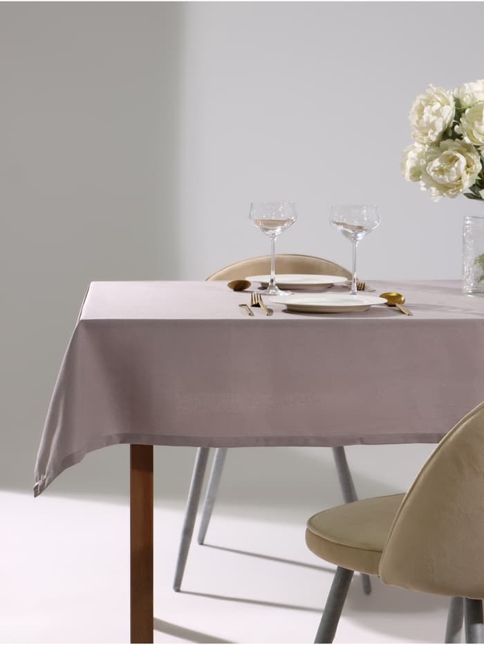 Скатерть «Этель» ECO, 136×180±6 см, 70% хлопок, 30% лён, 190 г/м², серая