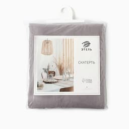Скатерть «Этель» ECO, 136×180±6 см, 70% хлопок, 30% лён, 190 г/м², серая