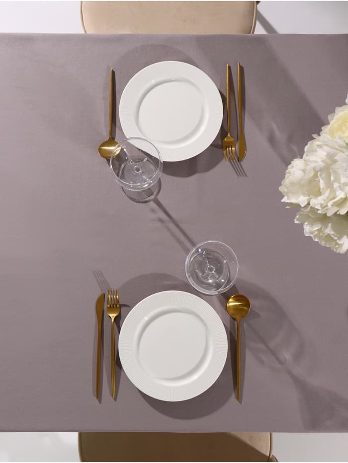 Скатерть «Этель» ECO, 136×180±6 см, 70% хлопок, 30% лён, 190 г/м², серая