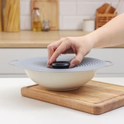 Крышка универсальная Доляна, силикон, d=22.5 см, серая