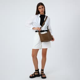Сумка женская багет на молнии, 32×13×17 см, светло-коричневая