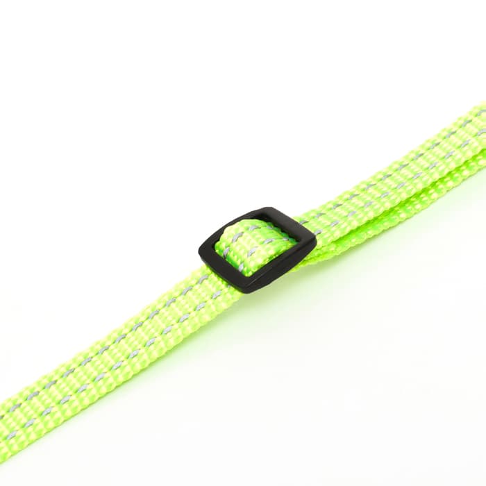 Ошейник кошачий светоотражающий, с серебряным бубенчиком, 19-32×1 см, зелёный