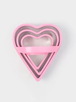Формы для печенья KONFINETTA «Сердце», набор 3 шт., металл, розовые