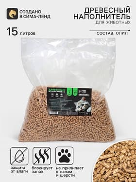 Наполнитель древесный Groomroom, 15 л