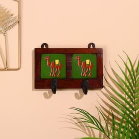 Вешалка настенная «Верблюды», 12×4×10 см, 2 крючка, дерево, МИКС