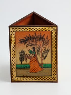 Подставка под карандаши «Индия», 9×9×11.5 см, дерево шишам, МИКС