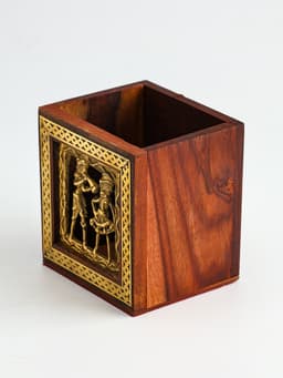 Подставка под карандаши «Индия», 9×9×11.5 см, дерево шишам, МИКС