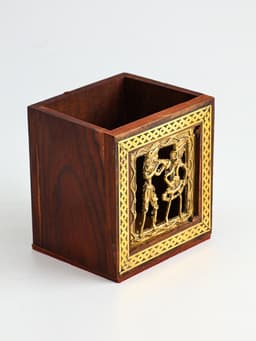 Подставка под карандаши «Индия», 9×9×11.5 см, дерево шишам, МИКС