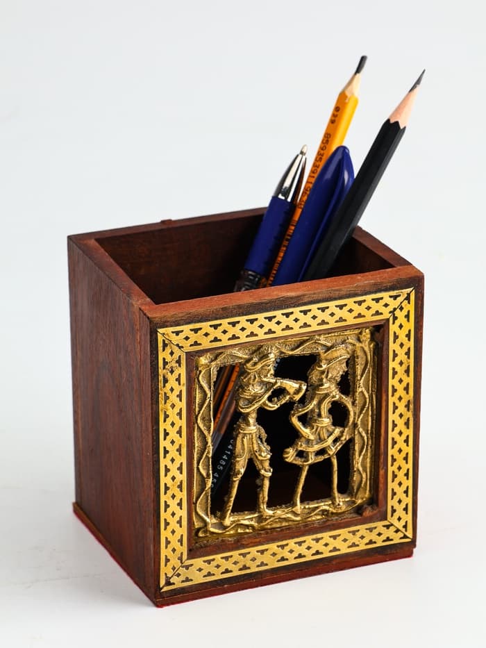 Подставка под карандаши «Индия», 9×9×11.5 см, дерево шишам, МИКС