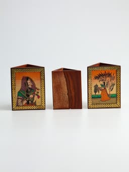 Подставка под карандаши «Индия», 9×9×11.5 см, дерево шишам, МИКС