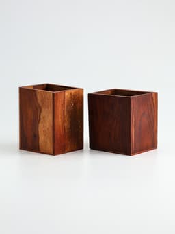 Подставка под карандаши «Индия», 9×9×11.5 см, дерево шишам, МИКС