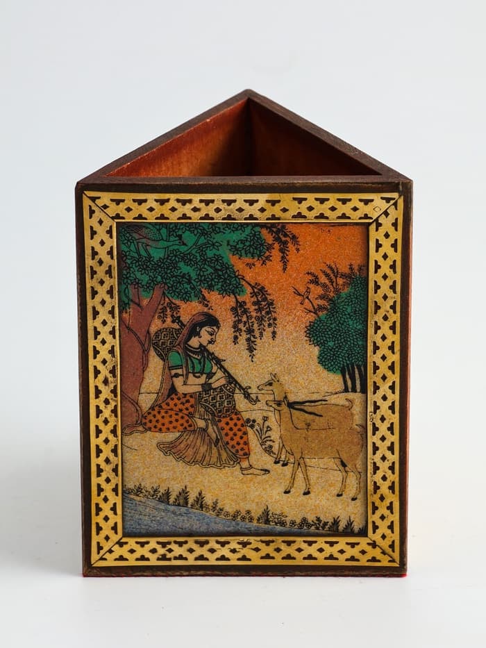 Подставка под карандаши «Индия», 9×9×11.5 см, дерево шишам, МИКС