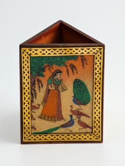Подставка под карандаши «Индия», 9×9×11.5 см, дерево шишам, МИКС