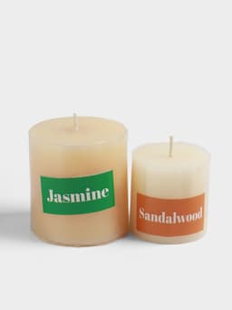 Набор свечей «Сандал. Жасмин», 5 шт., 2 подсвечника
