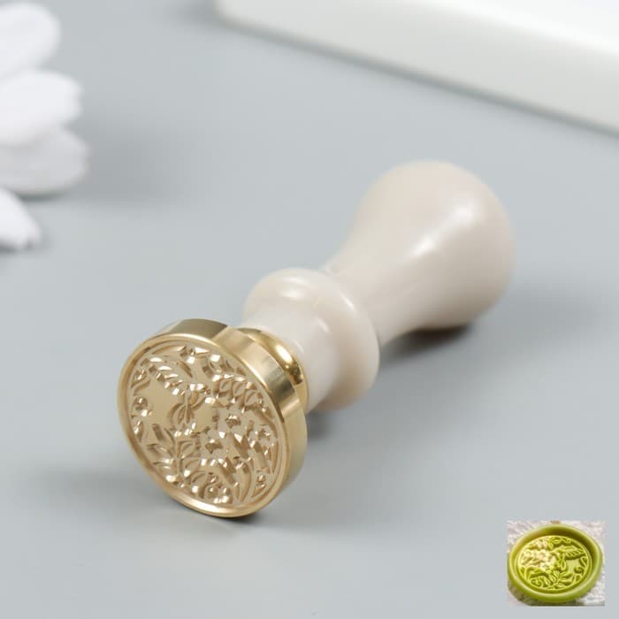 Печать для сургуча с пластиковой ручкой «Колибри в цветах», 2.5×2.5 см