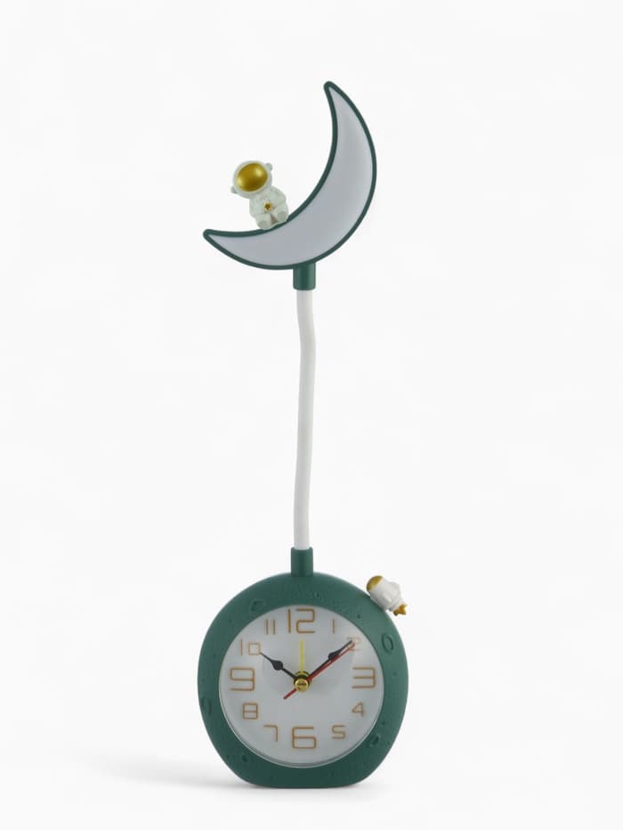 Часы - будильник «Полумесяц», детские, подсветка, 2 режима, циферблат d=9 см, 9.8×31.5 см