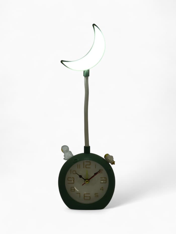 Часы - будильник «Полумесяц», детские, подсветка, 2 режима, циферблат d=9 см, 9.8×31.5 см