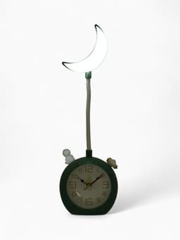 Часы - будильник «Полумесяц», детские, подсветка, 2 режима, циферблат d=9 см, 9.8×31.5 см