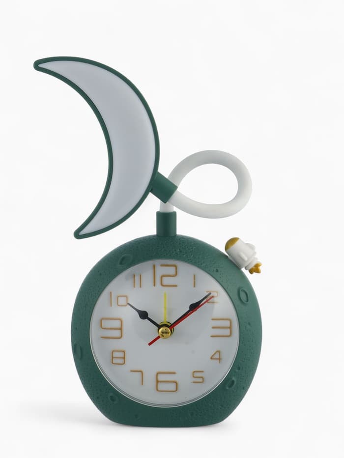 Часы - будильник «Полумесяц», детские, подсветка, 2 режима, циферблат d=9 см, 9.8×31.5 см
