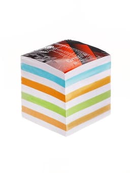 Блок бумаги для записей на склейке, 9×9×9, пастель 80 г/м², белая 65 г/м², белизна 92%