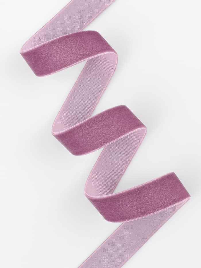 Лента бархатная, 20 мм, 18±1 м, сиреневая №199