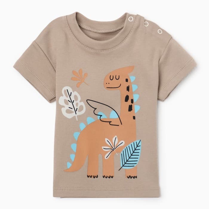 Футболка Крошка Я «Дракоша», рост 74-80 см, бежевый