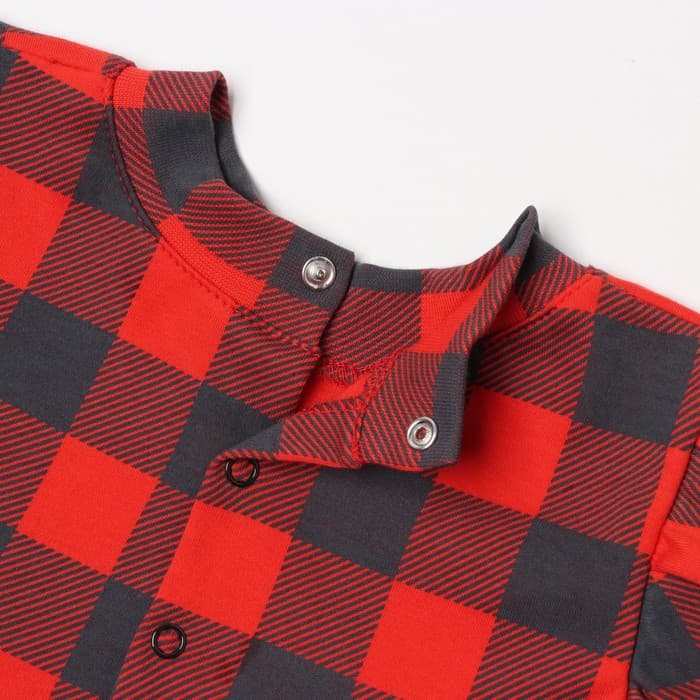 Комплект для девочки (платье, повязка) «Крошка Я. Клеточка», рост 62-68 см, красное