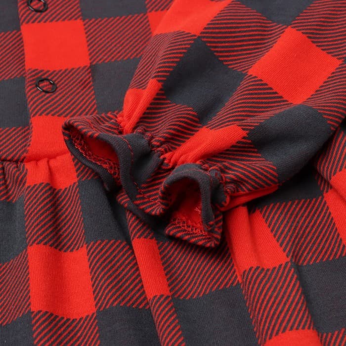 Комплект для девочки (платье, повязка) «Крошка Я. Клеточка», рост 62-68 см, красное