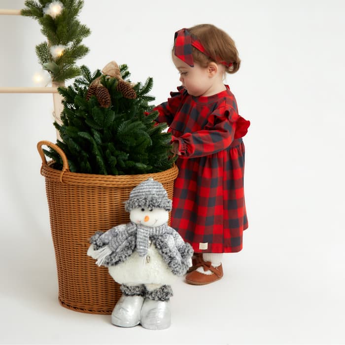 Комплект для девочки (платье, повязка) «Крошка Я. Клеточка», рост 62-68 см, красное