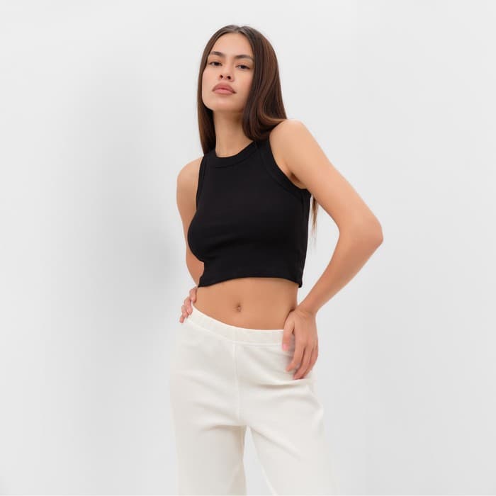 Брюки домашние женские KAFTAN Basic line, размер 48, молочные