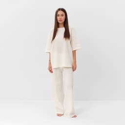 Брюки домашние женские KAFTAN Basic line, размер 48, молочные