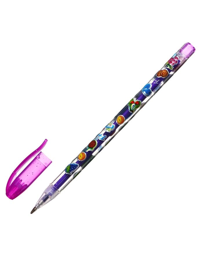 Набор гелевых ручек, 10 цветов, металлик, корпус с рисунком, в блистере на кнопке