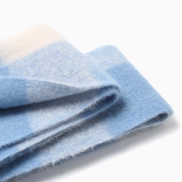 Шарф зимний объемный с кистями MINAKU, принт клетка, размер 210×38+18 см