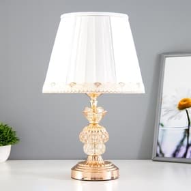 Лампа настольная с подсветкой «Лаура» 1×60 Вт E27 золото 25×25×41 см RISALUX