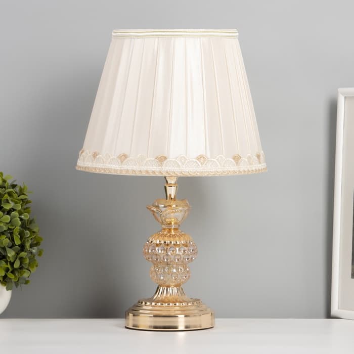 Лампа настольная с подсветкой «Лаура» 1×60 Вт E27 золото 25×25×41 см RISALUX