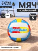 Волейбольный мяч ONLYTOP, машинная сшивка, 18 панелей, р. 5, PVC