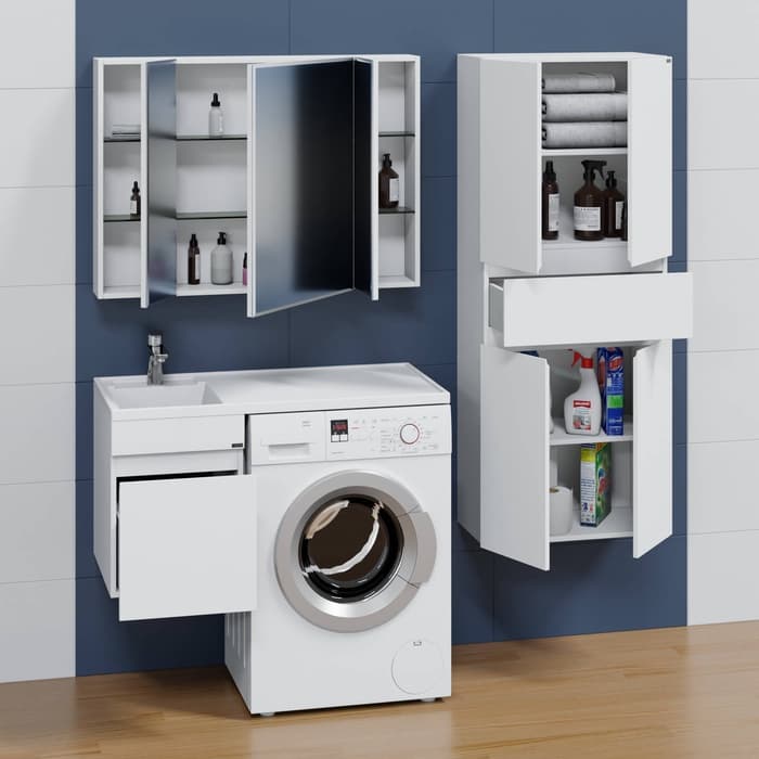 Тумба подвесная «СаНта», под раковину «СаНта. Марс 38», 1 ящик, цвет белый