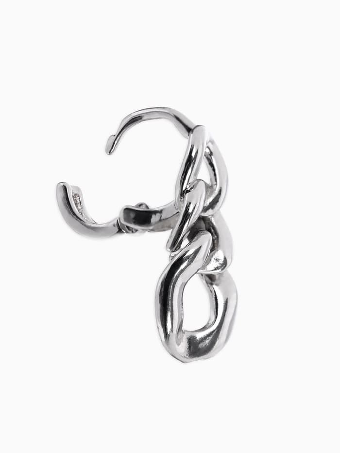 Пирсинг в ухо (хеликс) «Цепь», d=8 мм, цвет серебро