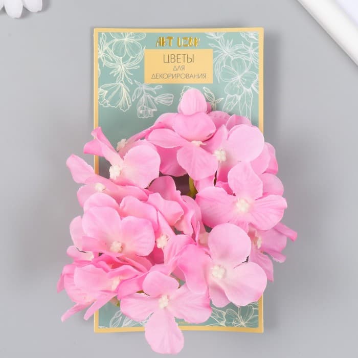 Цветы для декорирования «Гортензия», розовые, 10×10 см