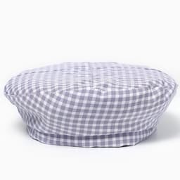 Берет в клетку, серый, р-р 56 см