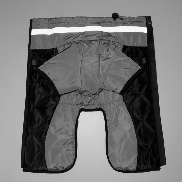 Куртка для больших собак, размер 3XL, ДС 50, ОШ 49, ОГ 69 см, мембрана, серая, чёрная
