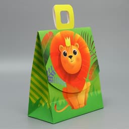 Пакет подарочный с формовым клапаном, упаковка, «Львенок», 23×27×11.5 см