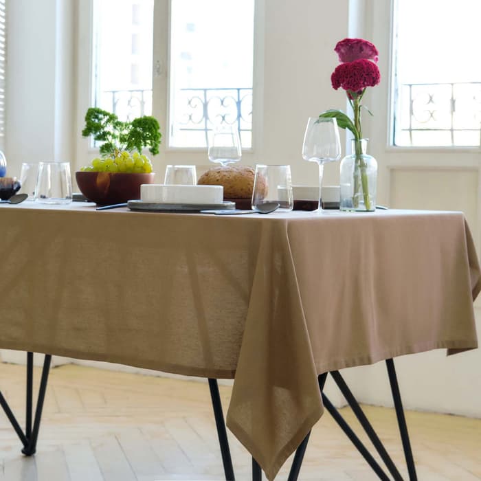 Скатерть «Этель» ECO, 110×136±6 см, 70% хлопок, 30% лён, 190 г/м², оливковая