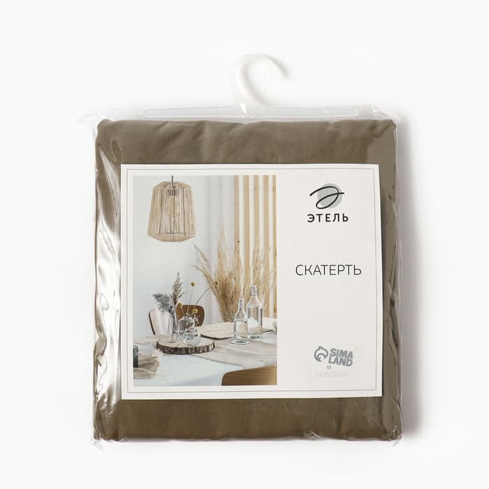 Скатерть «Этель» ECO, 110×136±6 см, 70% хлопок, 30% лён, 190 г/м², оливковая